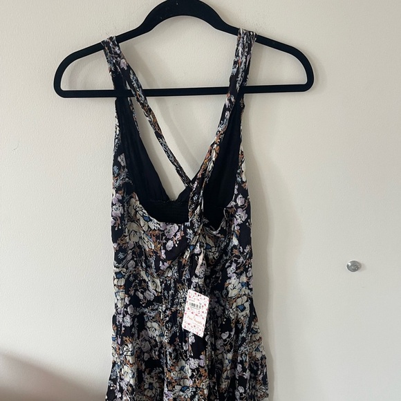 Free PeopleTwist Back Floral Boho Mini Dress Medium - Picture 5 of 7